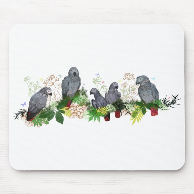 African Gray Parrot Party Mousemat Mousepad (Vorne)