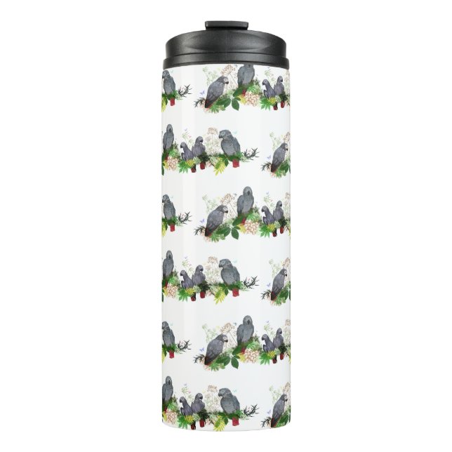African Gray Parrot Party Thermal Tumbler Thermosbecher (Vorderseite)