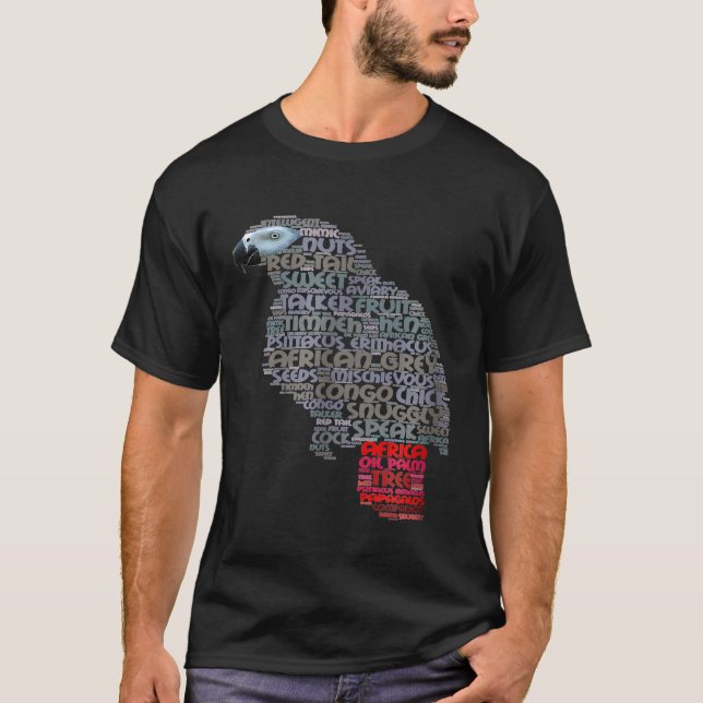 African Gray Parrot Shirt zeigt afrikanisches Grau (Vorderseite)