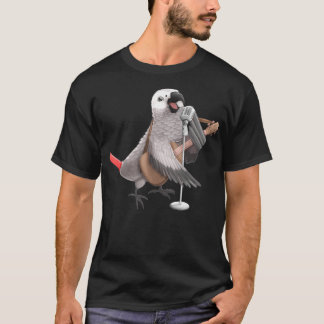 African Gray Parrot Singing Guitar Player Bird T-Shirt