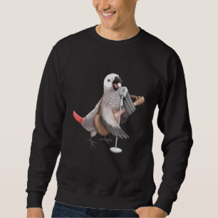 African Gray Parrot Singing Guitar Player Musician Sweatshirt