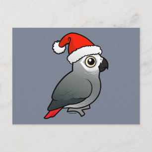 African Gray Santa Feiertagspostkarte