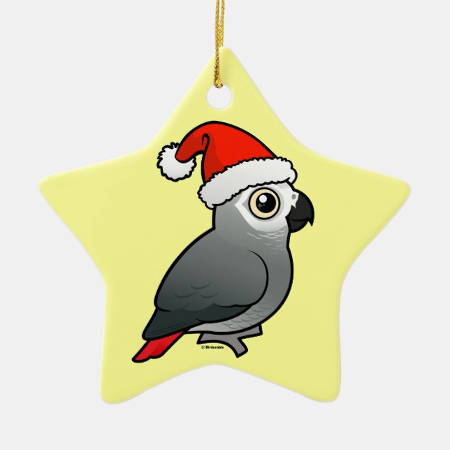 African Gray Santa Keramikornament (Vorne)