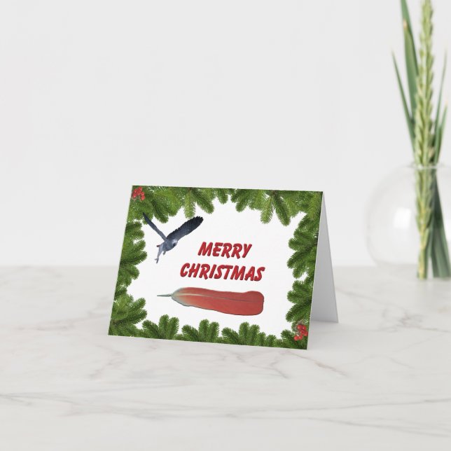 African Grey Christmas Card Feiertagskarte (Vorderseite)