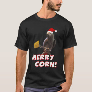 African Grey Papagei Weihnachten Frohe Mais Langar T-Shirt
