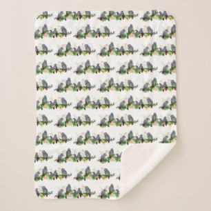 African Grey Papageien Party Sherpa Decke Sherpadecke