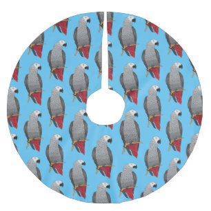 African grey parrot cartoon illustration  polyester weihnachtsbaumdecke