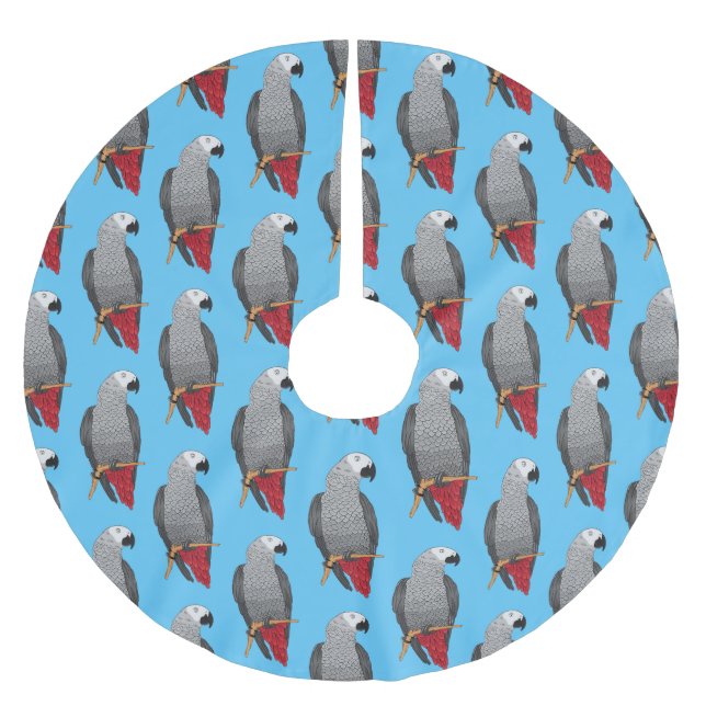 African grey parrot cartoon illustration  polyester weihnachtsbaumdecke (Vorderseite)