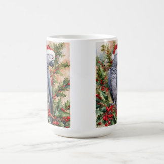 African Grey Parrot Christmas Mug Kaffeetasse