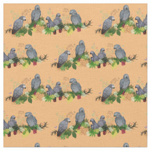 African Grey Parrot Party Stoff (Orange)
