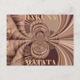 African Hakuna Matata Fraktal Art Print/Graphic Postkarte