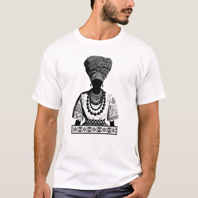 African Heritage Headwrap Silhouette T-Shirt (Vorderseite)
