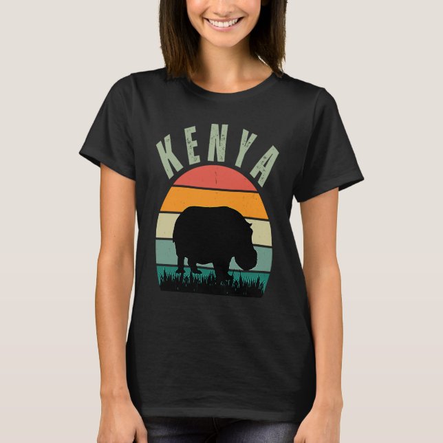 African Hippos in Kenya, Hippopotamus Safari T-Shirt (Vorderseite)