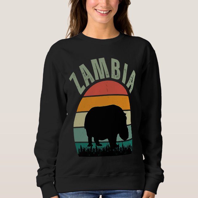 African Hippos in Zambia, Hippopotamus Safari Sweatshirt (Vorderseite)