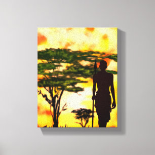 African Hunter Canvas Print Leinwanddruck