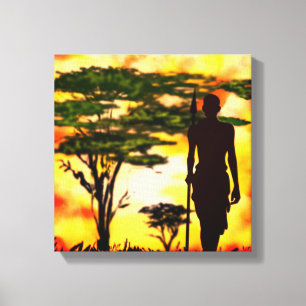 African Hunter Canvas Print Leinwanddruck