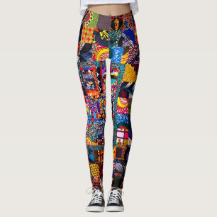 African Improv Quilt Fett-Multiprint-Leggings Leggings