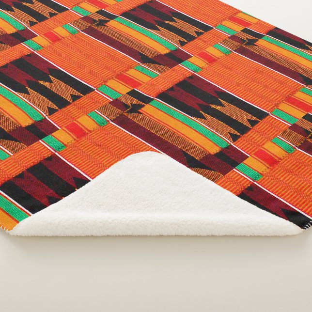 African Kente Cloth Sherpadecke (3/4)