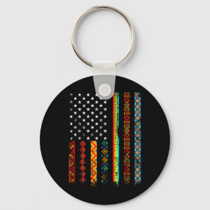 African Kente Cloud American Flag African Black Hi Schlüsselanhänger