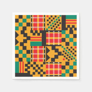 African Kente Design Cocktail Party Napkins Serviette