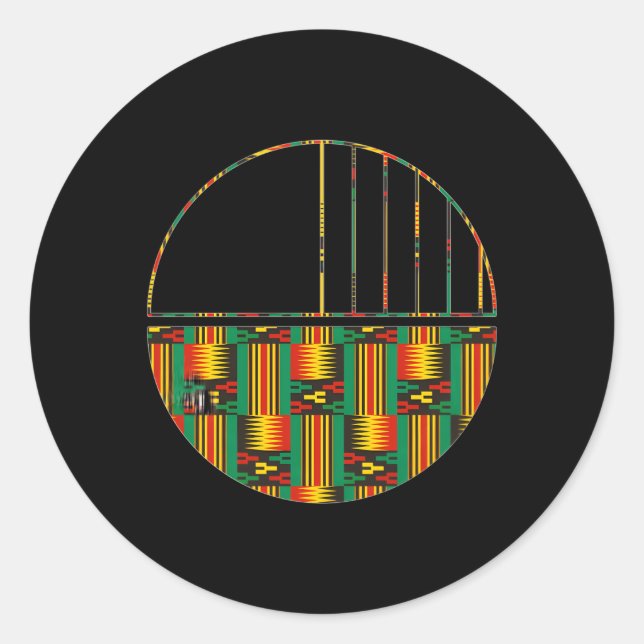 African Kente Pattern Geometric Minimal Halbkreis Runder Aufkleber (Vorderseite)