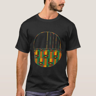 African Kente Pattern Geometric Minimal Halbkreis T-Shirt