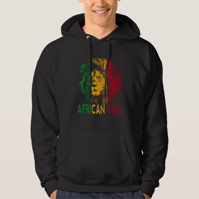 African King Africa Flag Lion Black Men Women Hoodie (Vorderseite)