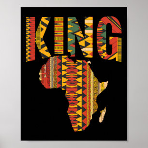 African King Map Kente Design Black Pride Melanin Poster