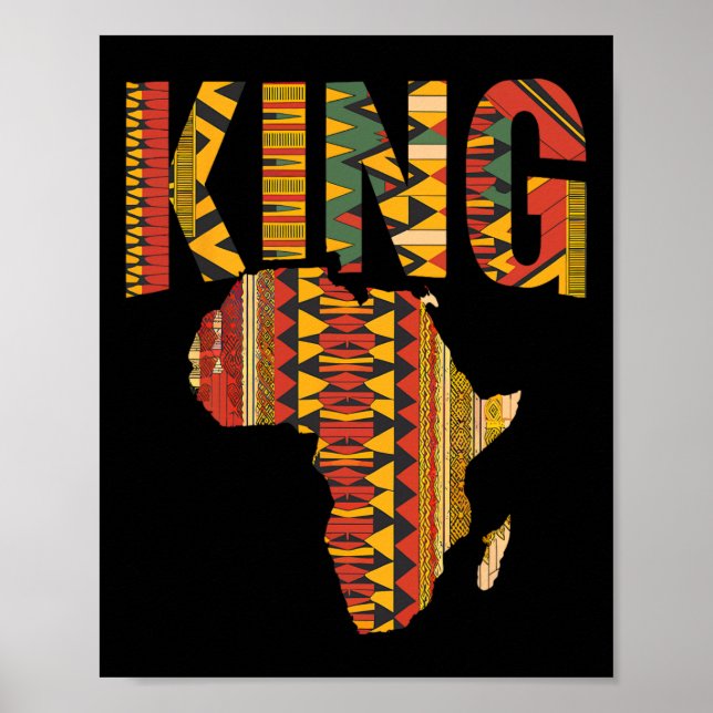 African King Map Kente Design Black Pride Melanin Poster (Vorne)
