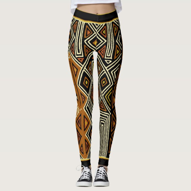 African Kuba Designer Leggings (Vorderseite)