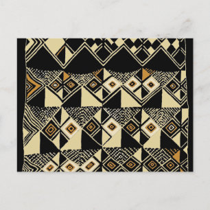 African Kuba Inspiriert Designs Postkarte