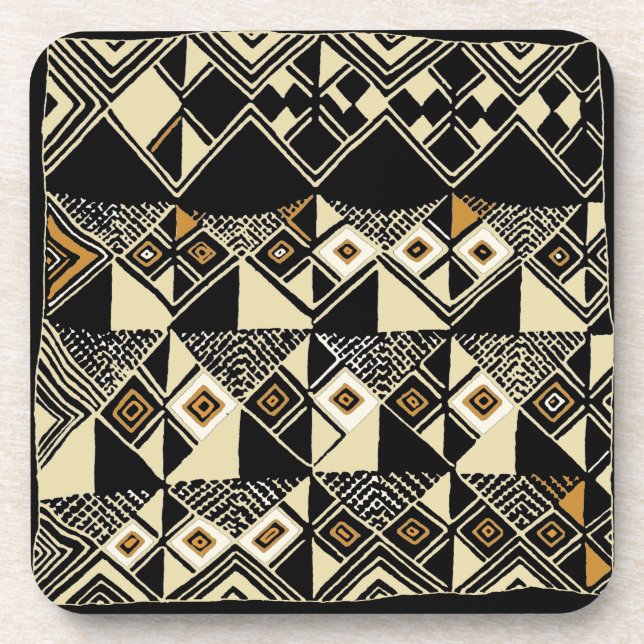 African Kuba Inspiriert Designs Untersetzer (Vorderseite)