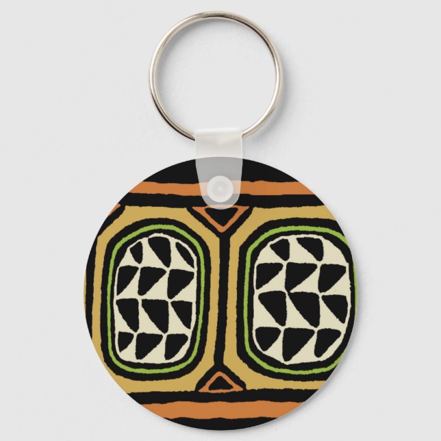 African Kuba Textile Design Schlüsselanhänger (Vorderseite)