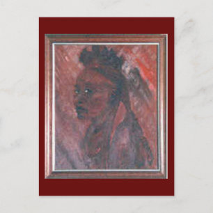 African Lady Portrait Art Postcard Postkarte