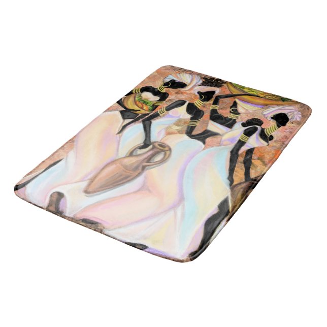 African Ladys Bath Mat Modern Art Malerei Badematte (Schrägansicht)