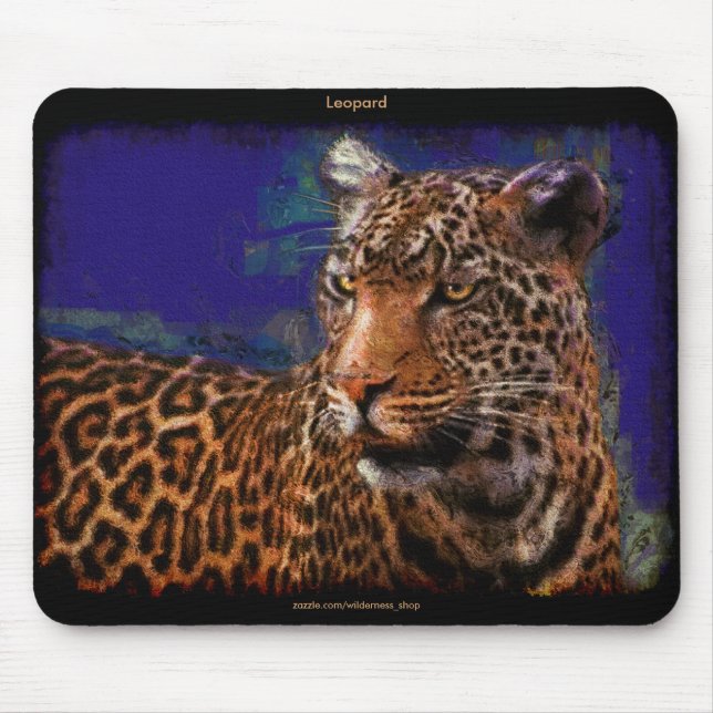 African Leopard Wildlife Art Mousepad (Vorne)