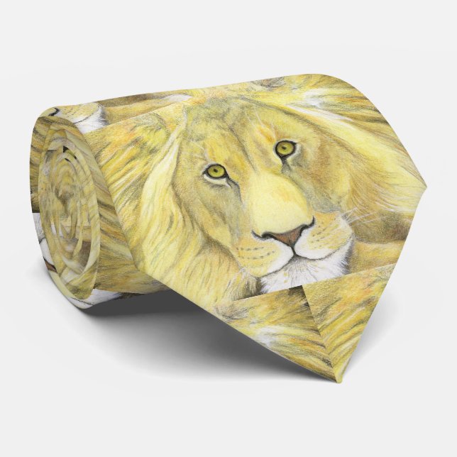 African Lion Neck Tie Krawatte (Gerollt)