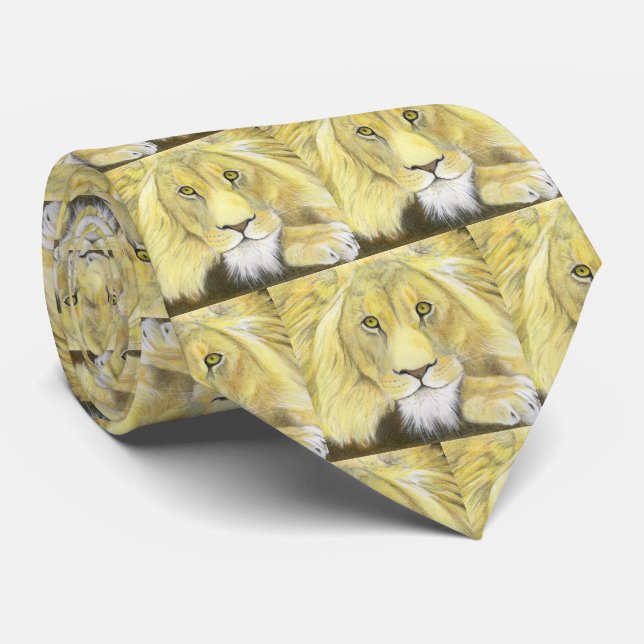 African Lion Neck Tie Krawatte (Gerollt)