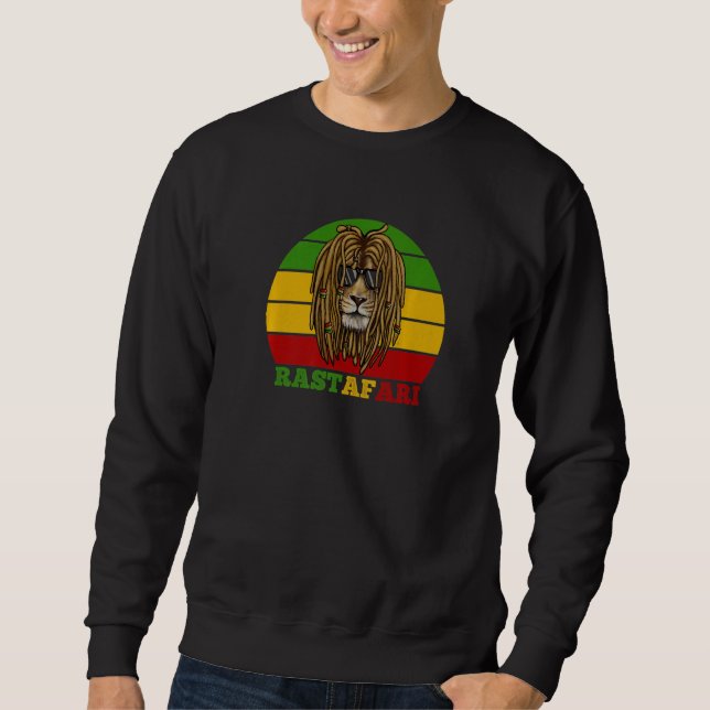 African Lion Rastafarian Rasta Colors Sweatshirt (Vorderseite)