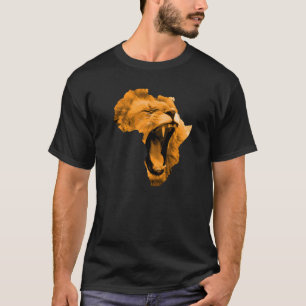 African Lion Roaring Safari Culture Afrika Karte 1 T-Shirt