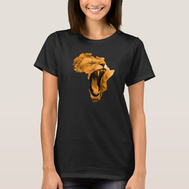 African Lion Safari Culture Africa Map 1 T-Shirt (Vorderseite)