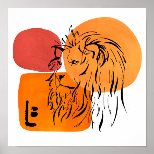 African Lion wild animal Poster