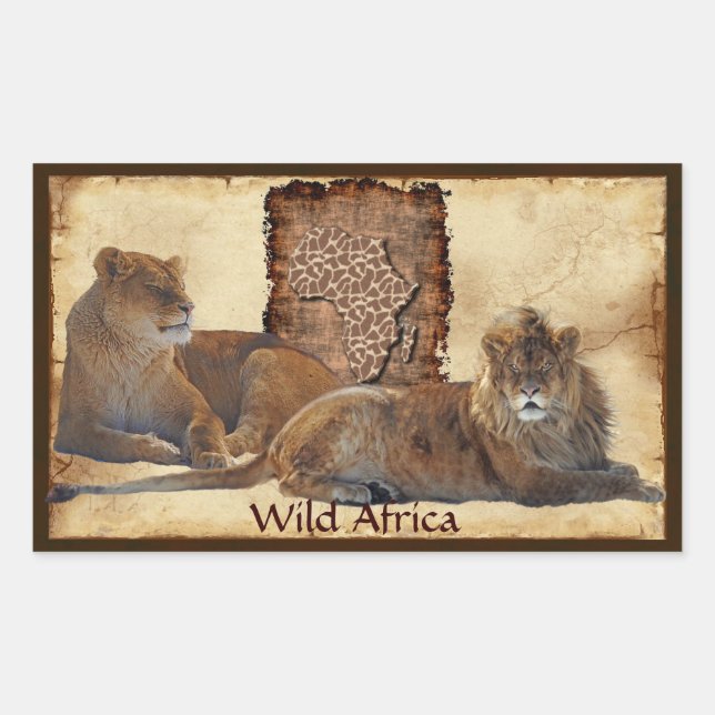 AFRICAN LIONS Big Five Map of Africa Stickers (Vorderseite)