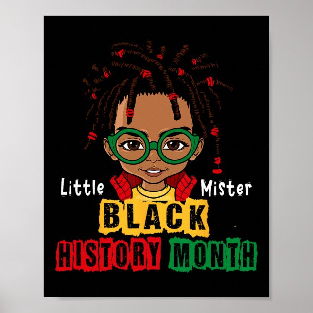 African Little Mister Loc'd Up Boy Kid Black Histo Poster (Vorne)