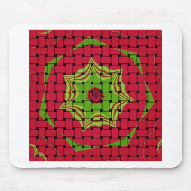 African Lovely Woven Red Design Mousepad (Vorne)