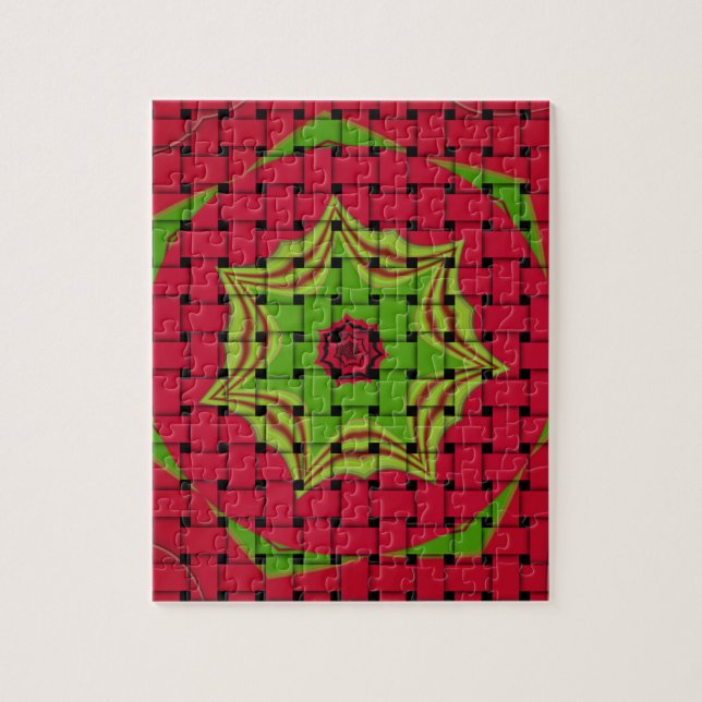 African Lovely Woven Red Design Puzzle (Vertikal)