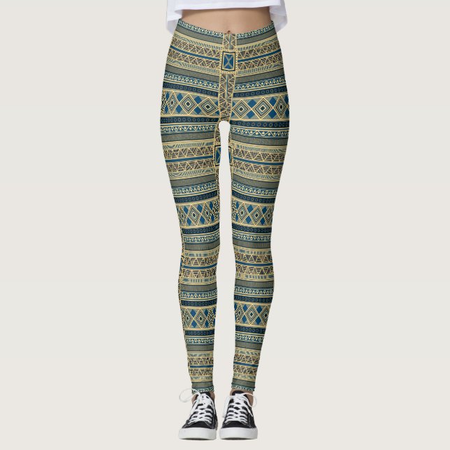 African Mali Pattern Leggings (Vorderseite)