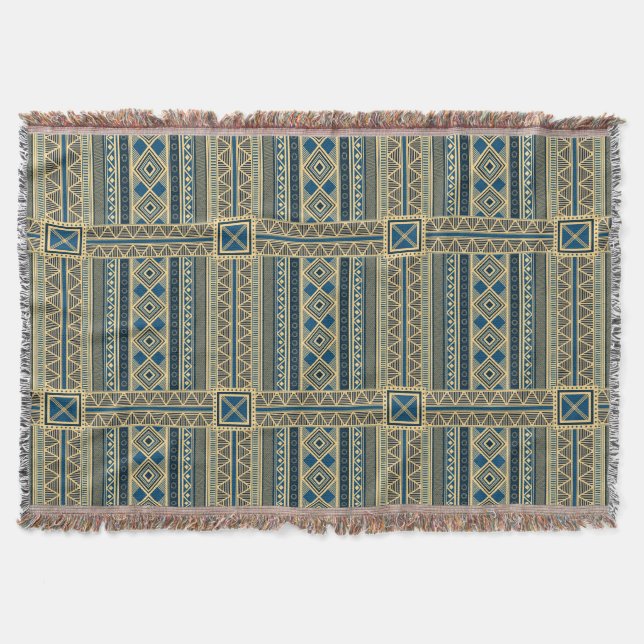 African Mali Pattern Throw Blanket VI Decke (Vorderseite)