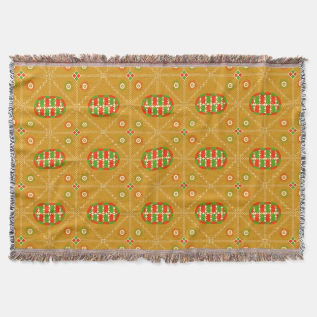 African Mali Pattern Throw Blanket VII Decke (Vorderseite)