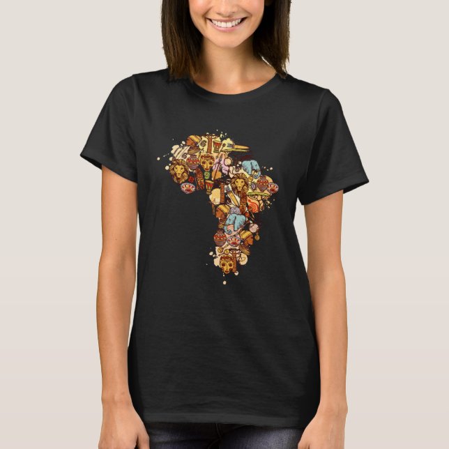 African Map American Beautiful Black History BLM T-Shirt (Vorderseite)